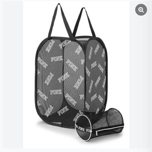 PINK Victoria's Secret Black Mesh Duffel Bag